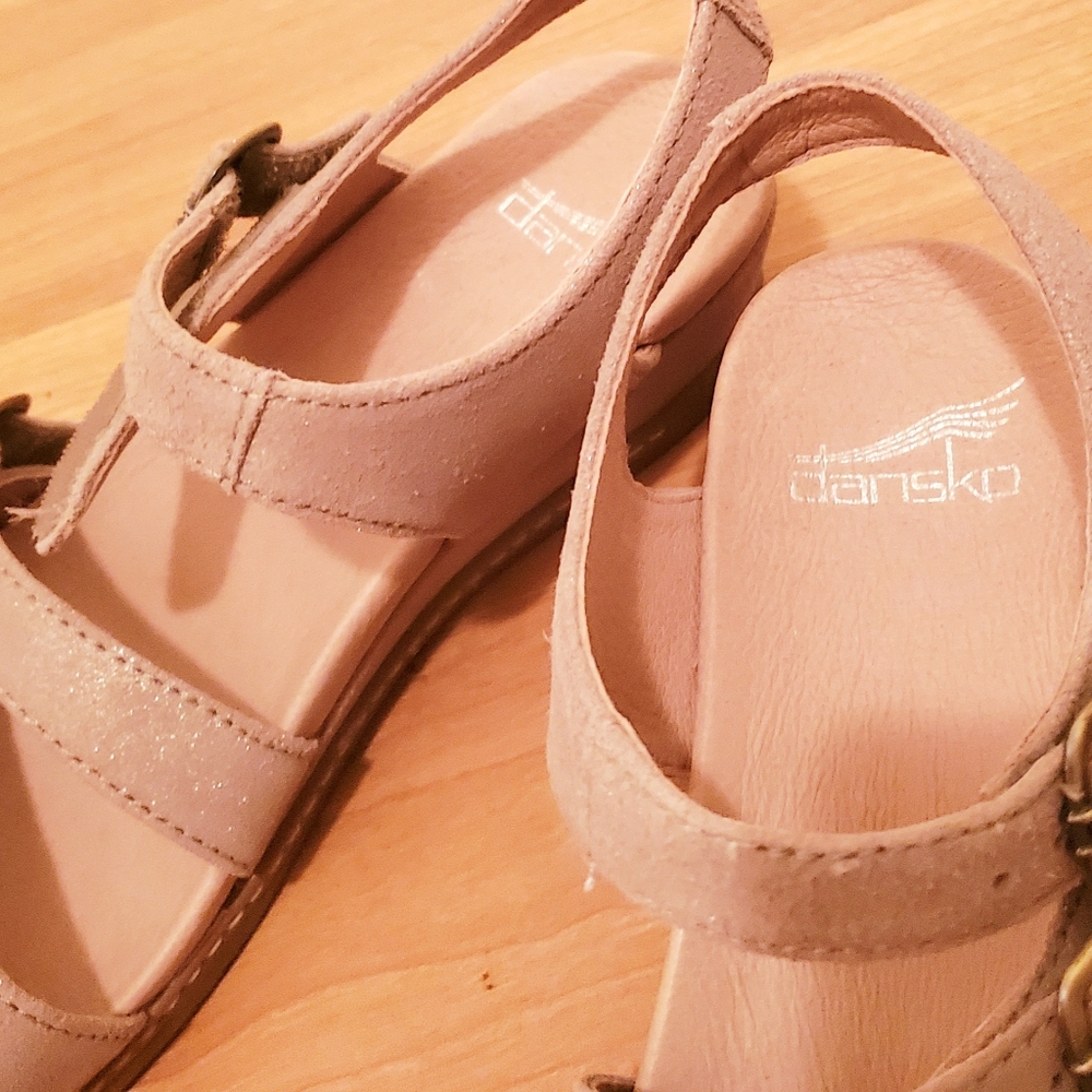Danska Angela Nuback Sandal Metallic Sands 7 - Picture 3 of 6